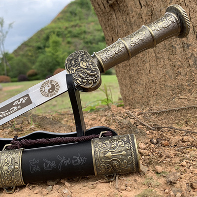 龙泉百匠不锈钢刀剑古汉剑秦剑镇宅宝剑防身小短剑玩具装饰未开刃