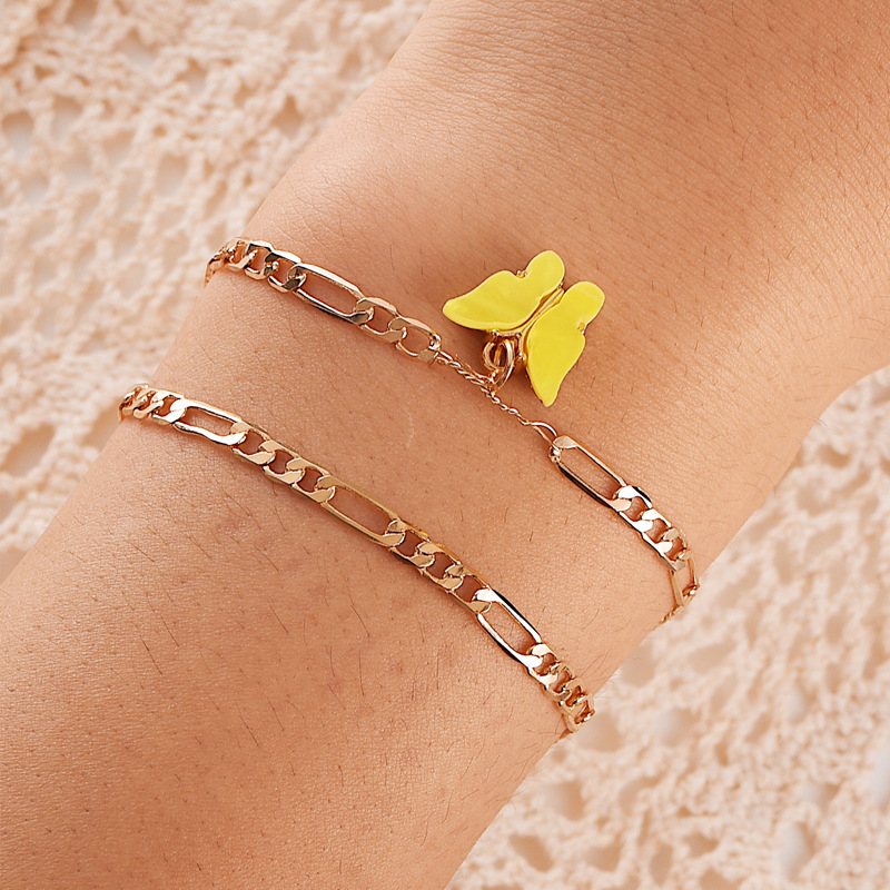 Gold-plated Acrylic Butterfly Bracelet display picture 2