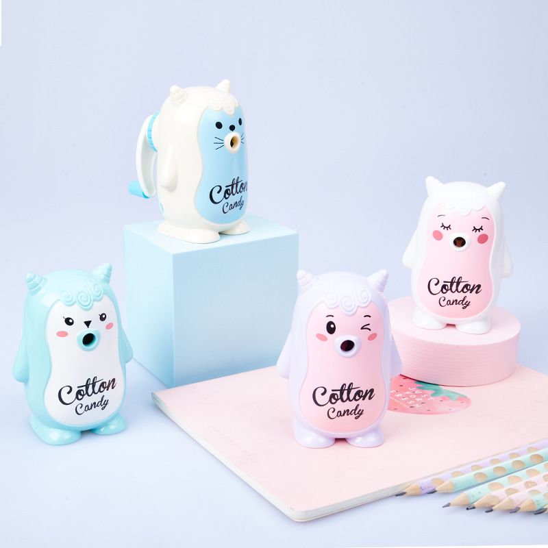 7791 dulce bebé Sacapuntas de lápiz de dibujos animados lindo creativo sacapuntas estudiante de mano de arranque automático sacapuntas