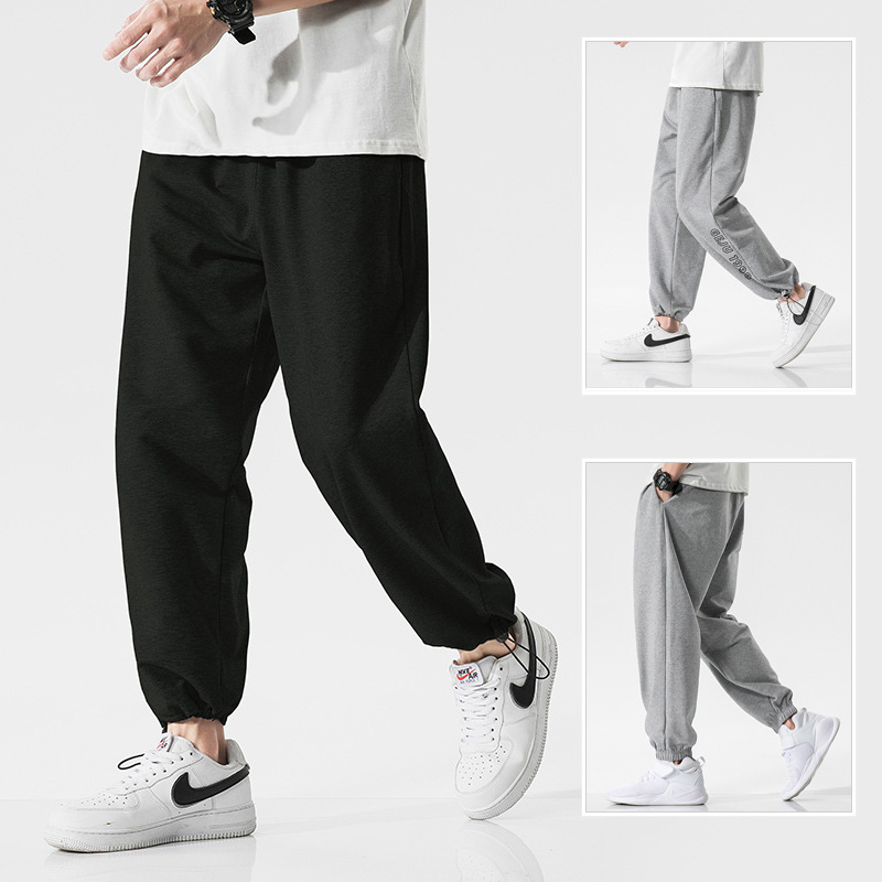 春秋新款男士休闲裤百搭裤子小脚潮牌ins时尚纯色韩版长裤地摊|ms