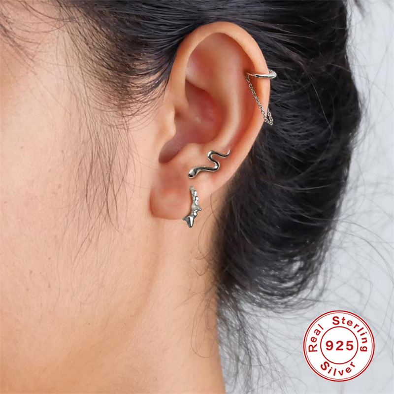 6g Weight 1 Piece 925 Sterling Silver Geometric Ear Clips