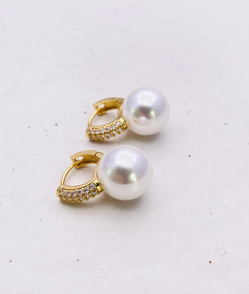 11g Weight Rhinestones Inlay Material Earrings Classification 1 Pair Quantity 1 Pair Fashion Round Copper Plating Inlay Rhinestones Earrings