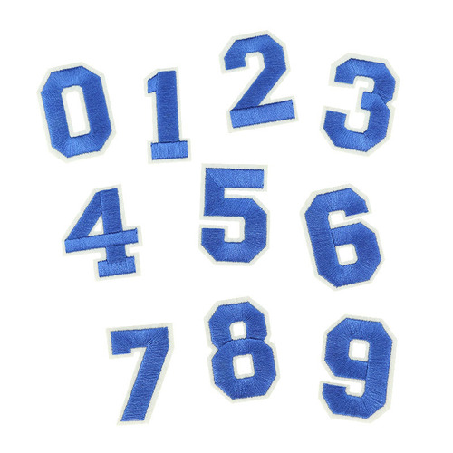 Embroidered cloth stickers 0 to 9 black and white color number patch stickers school uniform number clothing accessories badge computer embroidered label