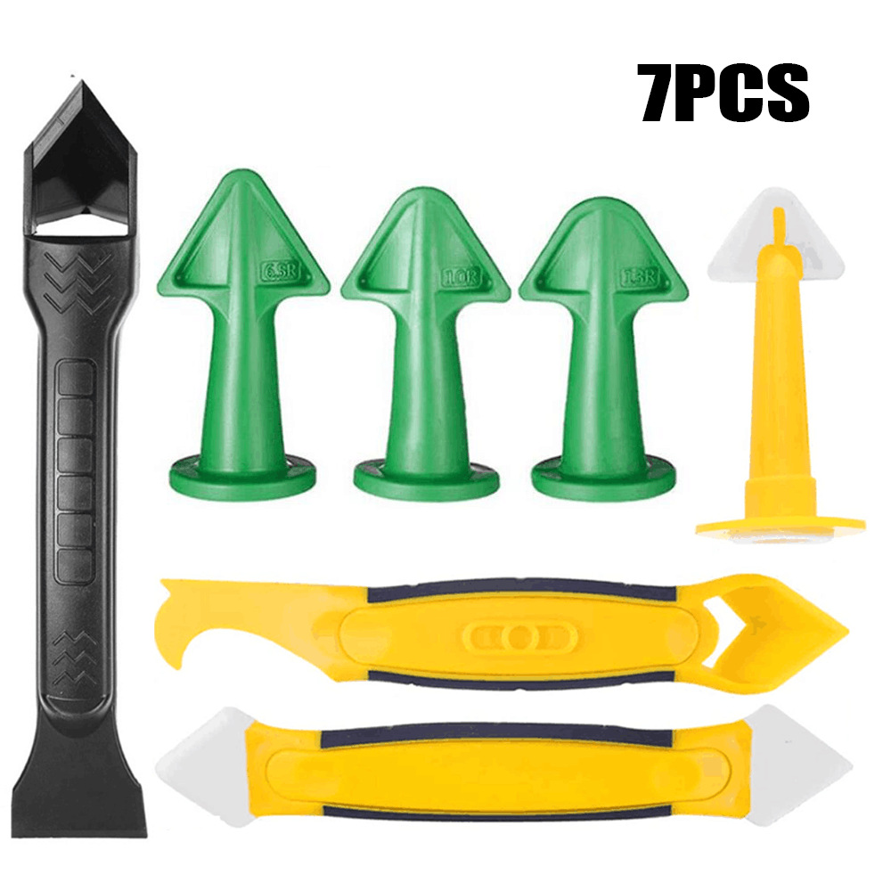 热卖7件套美缝工具填缝涂抹器喷嘴玻璃胶去除刮板门窗缝修整