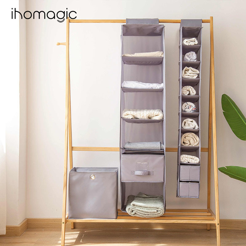 卧室家居收纳套装 10层衣橱立方体式挂袋 日系简约衣物收纳挂袋
