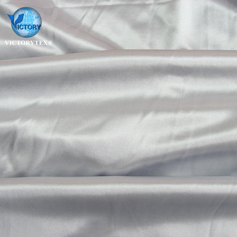 时尚性感爽滑仿真丝绸睡衣面料针织纬编FDY涤纶双面布大有光平布