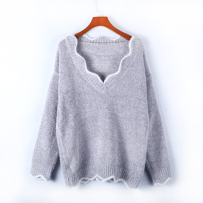nihaostyle clothing wholesale autumn and winter new women s V-neck casual pullover NSSX66951