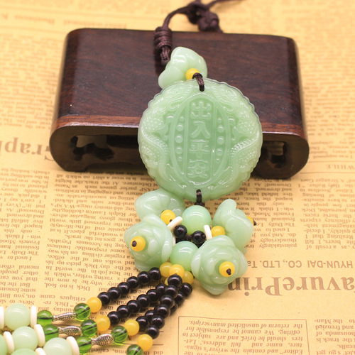 Car pendants, jewelry, car supplies, lotus in and out, peace and wealth, Pixiu Guanyin decoration, peace charm pendant, car mounted