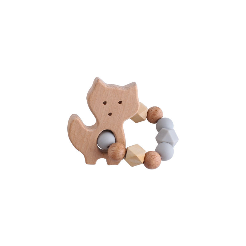 Nueva Haya zorro pezón clip Fox mordedor pulsera bebé silicona pequeño zorro perlas molar juguete pezón cadena