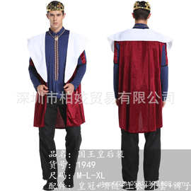 万圣节成人新款古典欧美宫廷成人国王皇后服装 宫廷复古情侣装