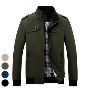 Spring and autumn thin men’s stand collar cotton wash coat casual versatile jacket man