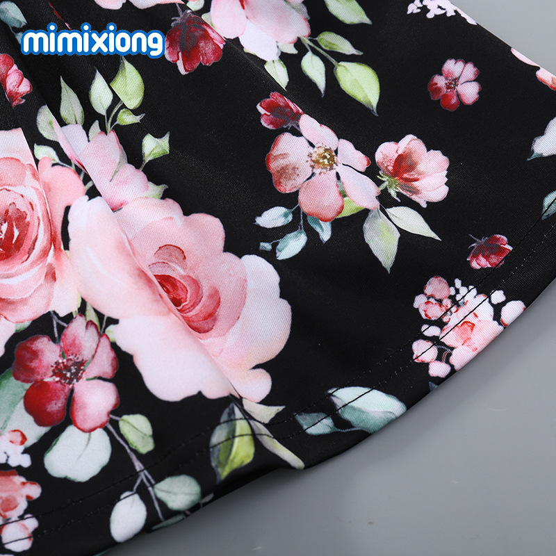 ins热卖欧美女童连衣裙2020年夏款短袖印花女孩裙子