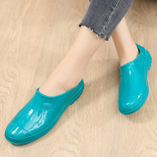 Water shoes women's waterproof non-slip kitchen work shoes rain boots shallow short tube middle-aged and elderly mother's shoes mud and water construction site shoes