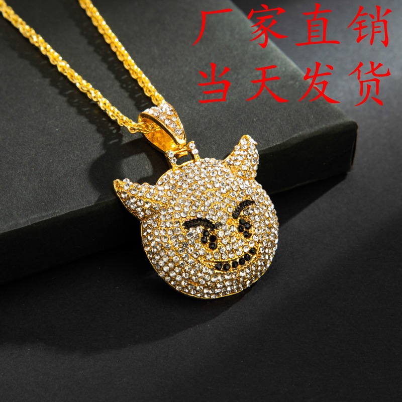 Wish Hot Little Devil Emoji Pendant Inla...