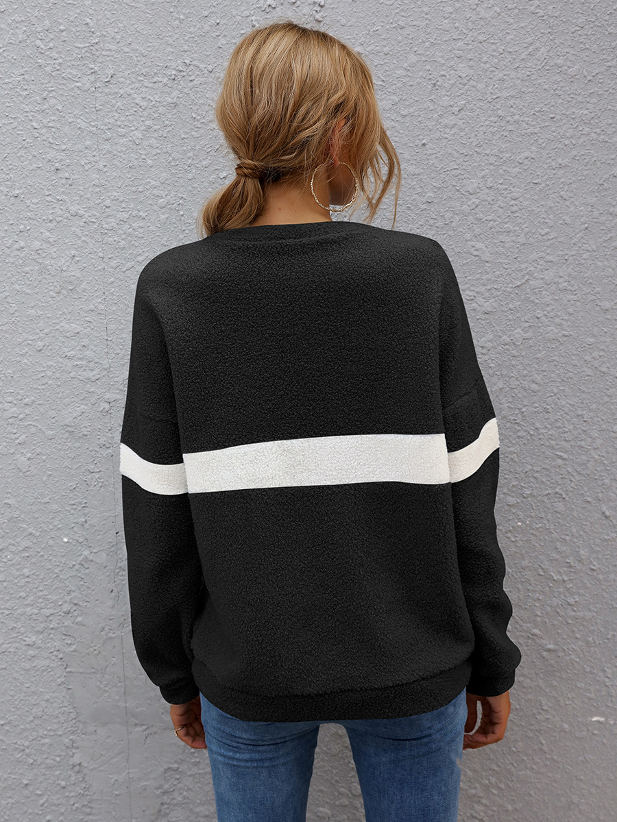 Long Sleeve Striped Stitching Sweater NSAL2882