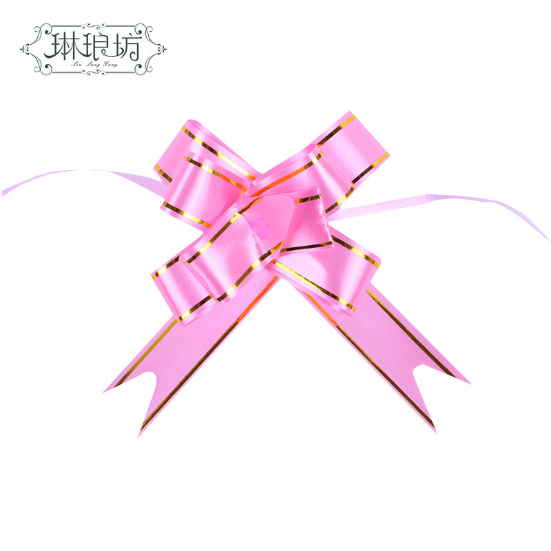 1,8 tamaño pequeño bowknot guirnalda borde dorado guirnalda bowknot impresión cinta de plástico guirnalda decoraciones 10 unidades