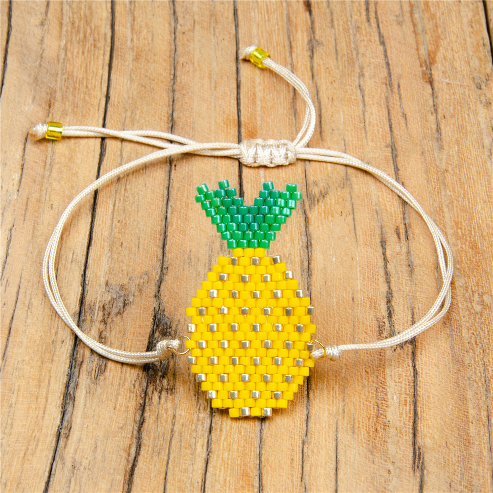 Européen Et Américain Dames Bracelet Fruits Ornement Miyuki Perle Tissé À La Main Ananas Ananas Amitié Corde display picture 1