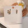 Silver needle, rabbit, cute small fresh earrings, South Korea, silver 925 sample, new collection, simple and elegant design