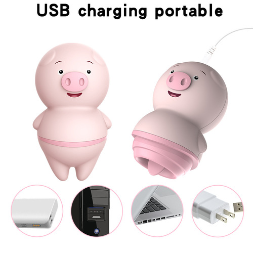 Cross-border hot selling tongue licking pig vibrating egg erotic vibrating massager adult products sex toys wholesale