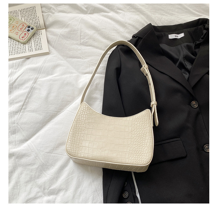 Crocodile pattern armpit women, niche design, high-end PU styling handbag, Korean version shoulder bag for women_voghion.com