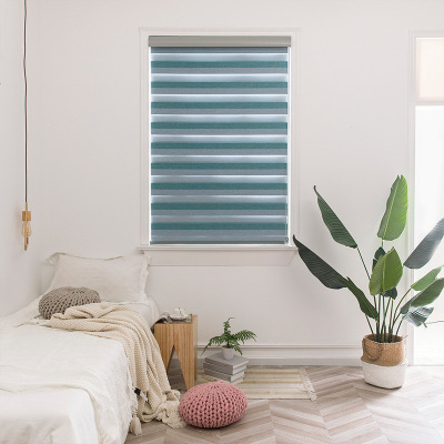 欧式新款遮光柔纱帘升价加密双层防水窗帘定制书房客厅手动卷帘