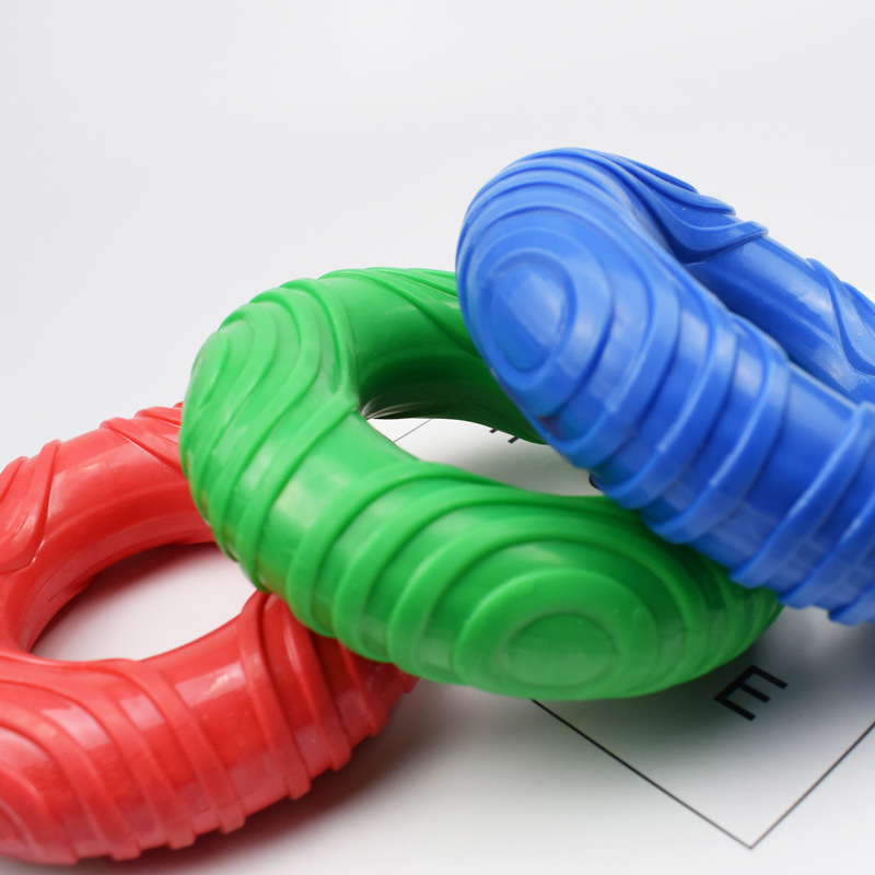 Nuevo anillo de goma de limpieza de dientes molares de juguete para perros Nuevo hilo TPR Sound Donut mediano y grande juguete para mascotas