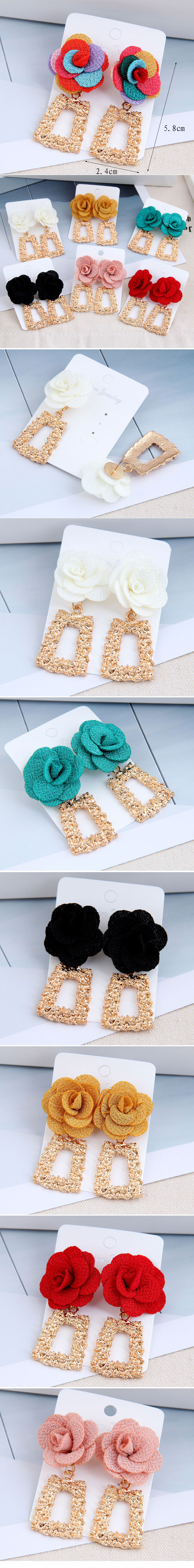 9g Weight Earrings Event & Party Supplies Drop Earrings Classification 1 Pair Quantity Daily Occasion Fashion Flower Alloy Plating Women's Drop Earrings 1 Pair