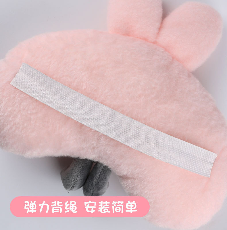 Car cartoon headrest four seasons universal cute rabbit car neck pillow pillow plush car chair back waist support