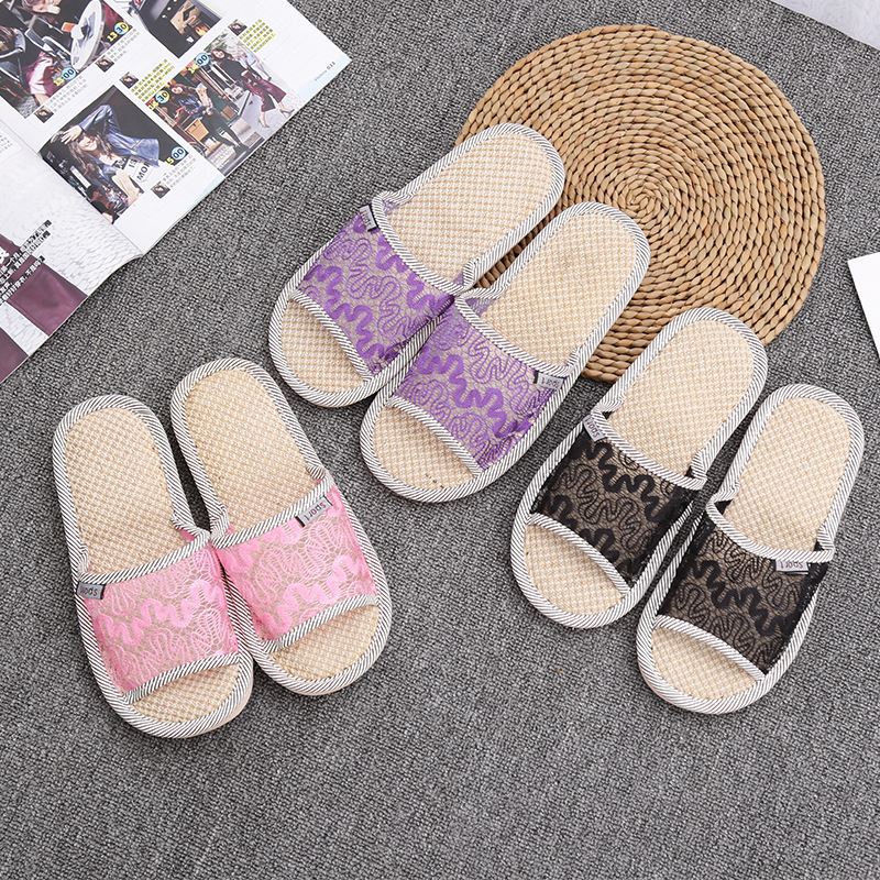 2020夏季家居拖鞋男女情侶拖鞋室內木地板亞麻拖鞋廠家批發