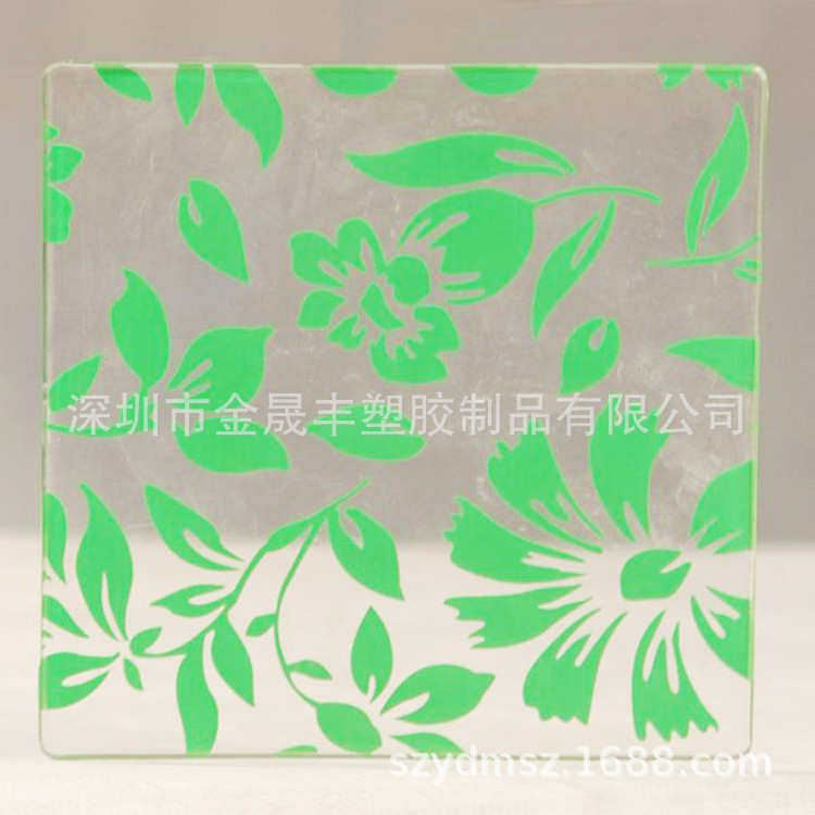 厂家定制软胶PVC桌垫杯垫叶子图案彩印条纹黑白PP磨砂垫UV印logo