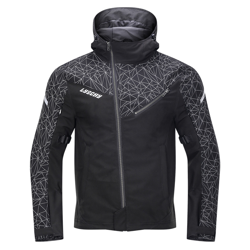 Waterdichte, winddichte en reflecterende herenjas met capuchon, casual outdoor motorkleding voor de lente en zomer._voghion.com