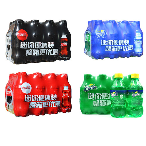 Whole box wholesale Coke Zero Sprite mixed Fanta orange juice carbonated drink 300ml 12 small bottles mini soda
