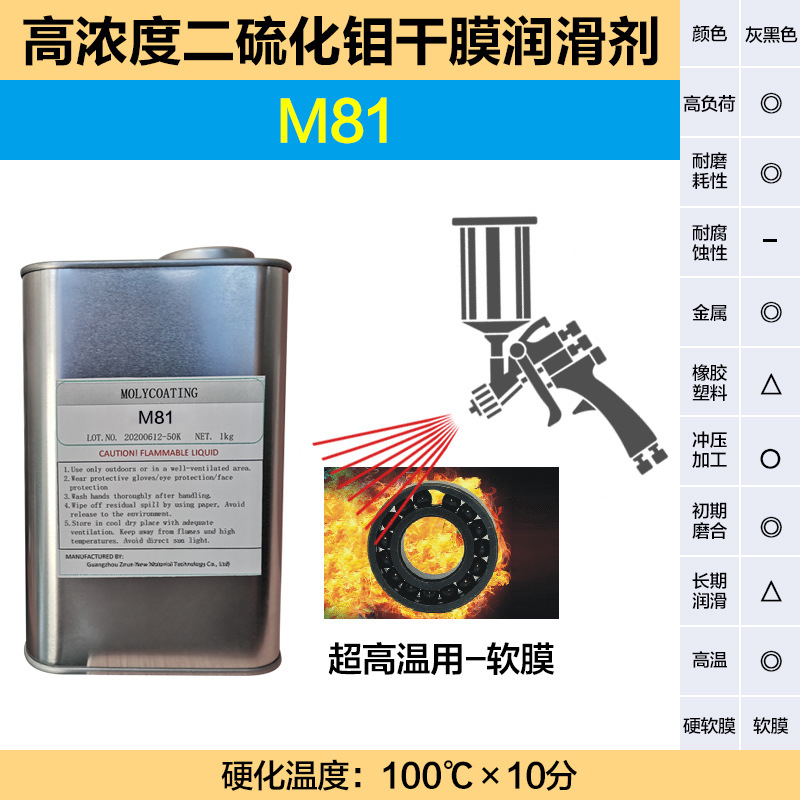 汽车螺栓后视镜烤箱导轨二硫化钼调制高温高负载用干膜润滑剂 M81
