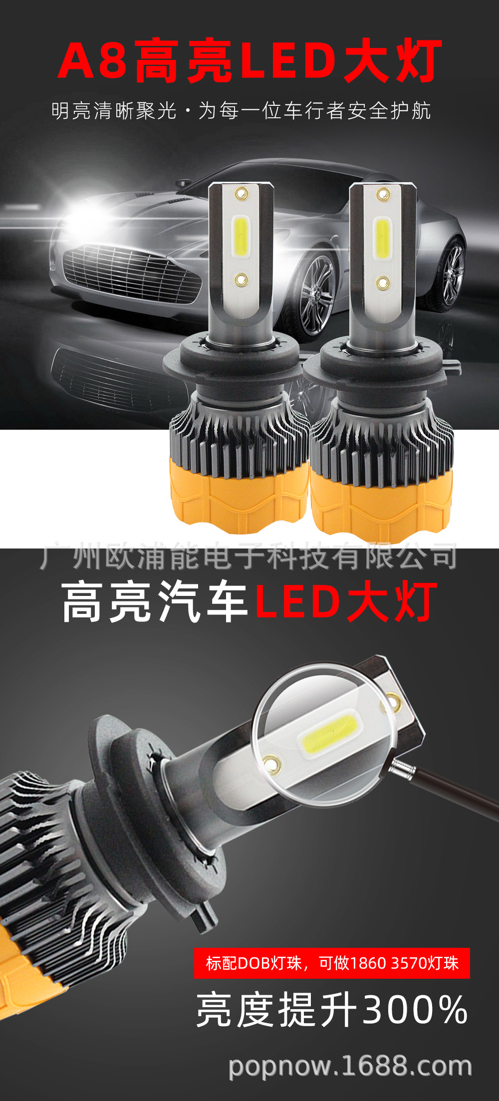 现货 led车灯前大灯通用汽车灯迷你led车灯泡 h1汽车改装大灯-阿里巴巴