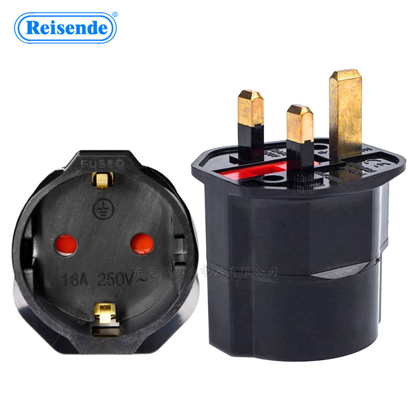 现货1310欧规转英规转接头 13A欧式德式转英式插头 英国转接头