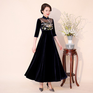 Chinese Dress Qipao for women autumn and winter new national style women&apos;s dress