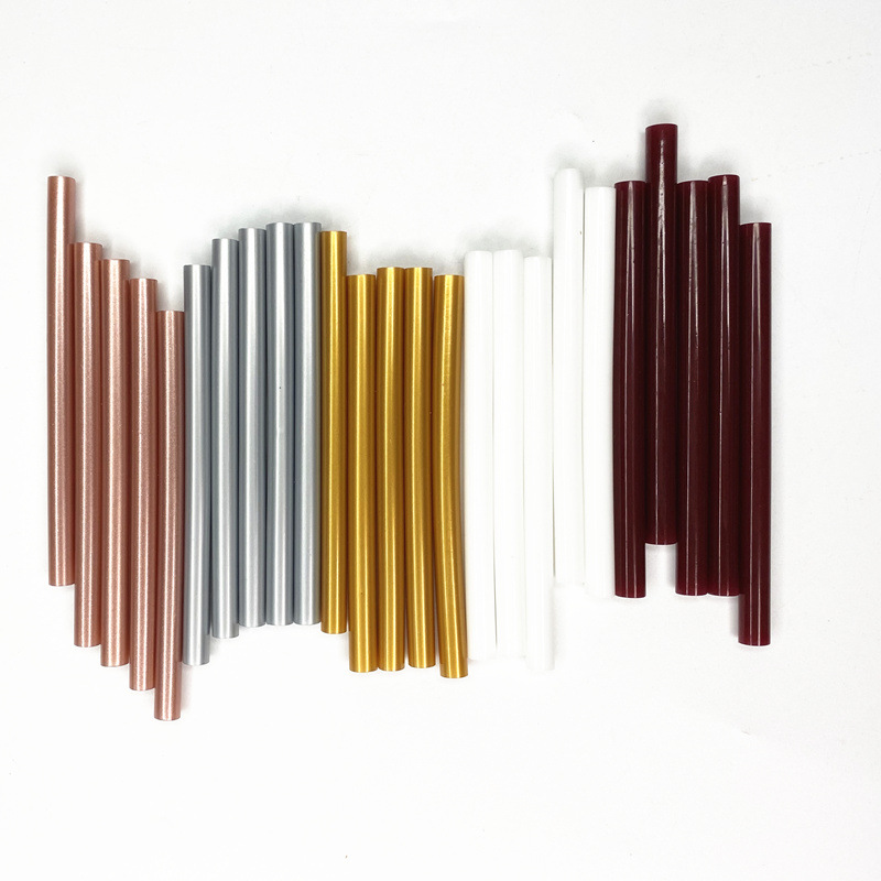 金色银色玫瑰金色酒红色乳白色火漆套装热熔胶棒7MM免费组合包装|ms