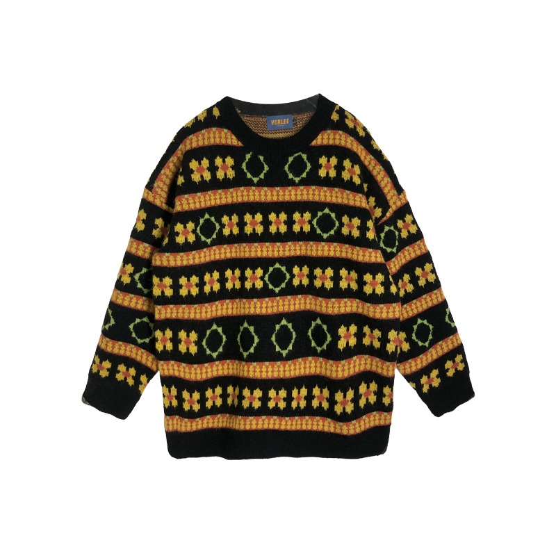 Detail of Retro Striped Knitted Sweater