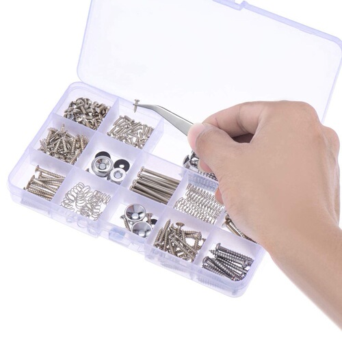9-piece guitar repair screw set, guitar accessories strap buckle set, luthier tools (silver/black)