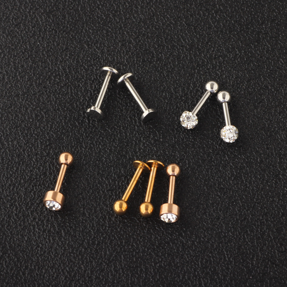 Pointed titanium steel lip stud product view