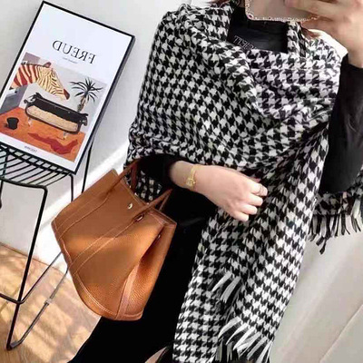 2022 new pattern Cashmere Chidori lattice scarf Autumn and winter fashion tassels Shawl thickening keep warm Collar