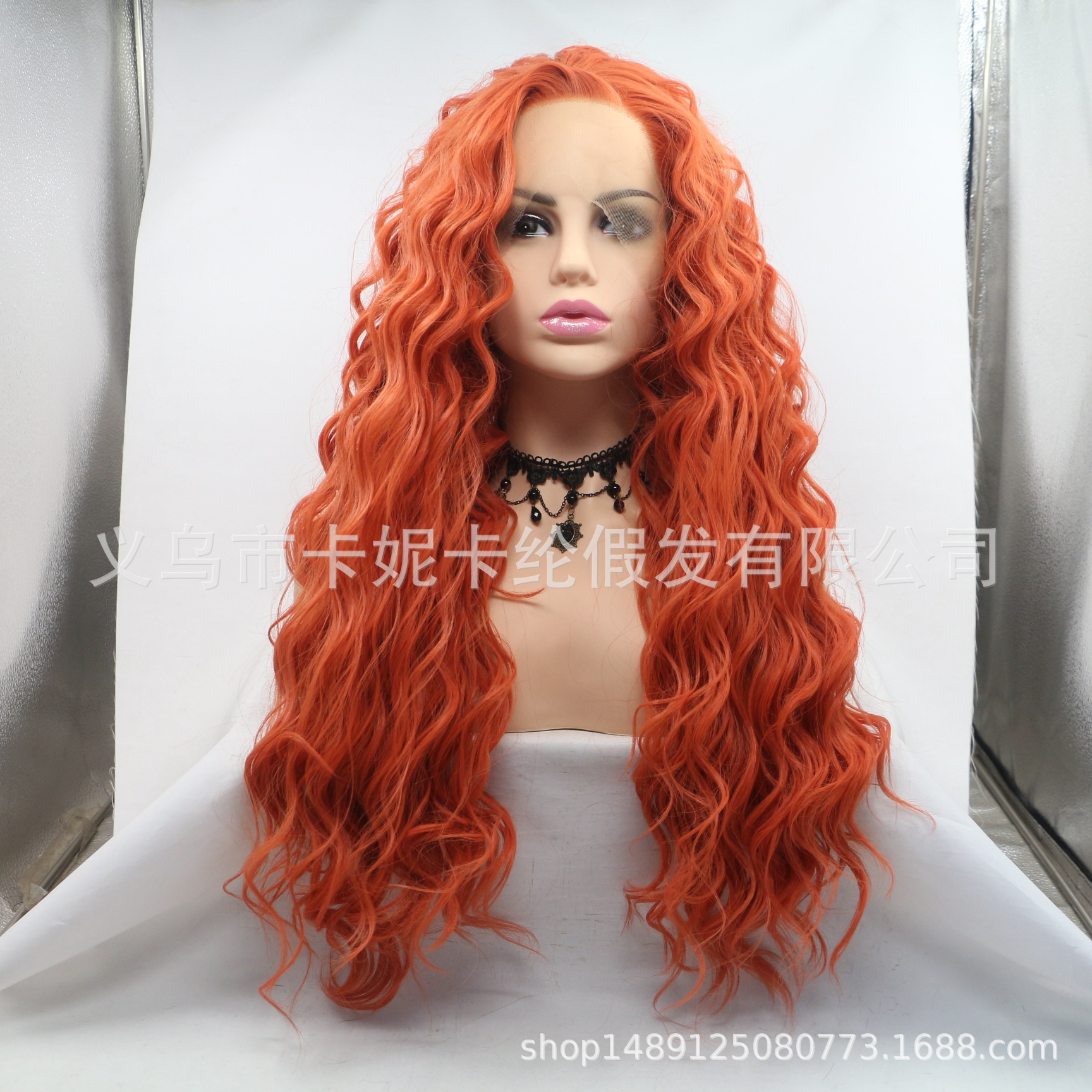 Europa y América de moda longitud ondulado cabello de encaje de moda peluca en stock