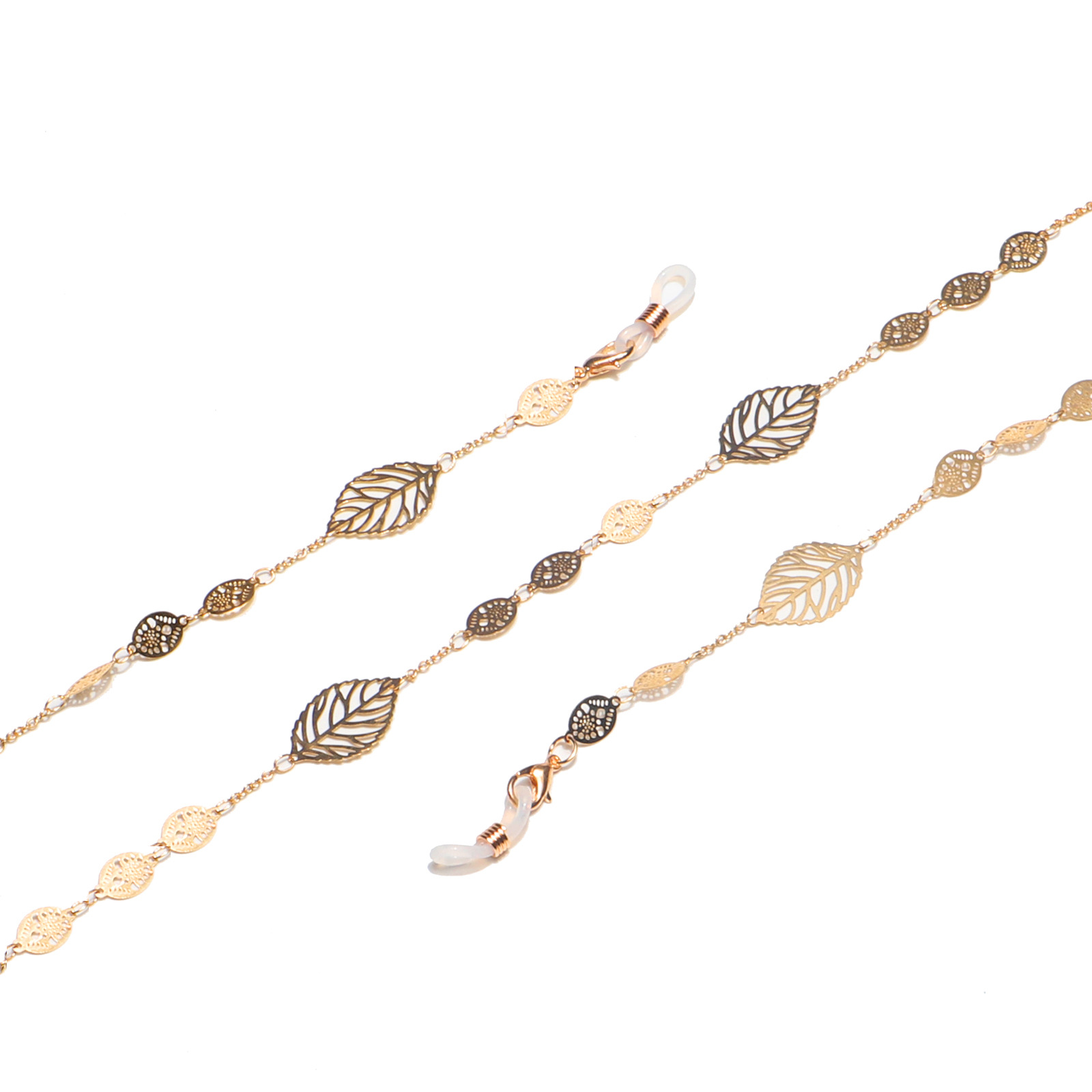 18g Weight Metal Material Gold, Silver Color Golden Hollow Leaves Hand Chain 2