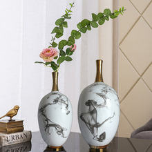 新中式陶瓷摆件饰品家居样板房间办公室客厅酒店软装摆设饰品