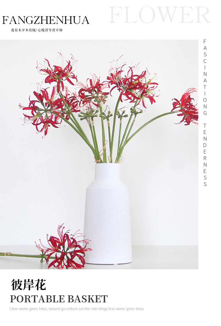 暖貓先生仿真彼岸花石蒜花曼陀羅假花曼珠沙華絹花清新INS居家花擺批發