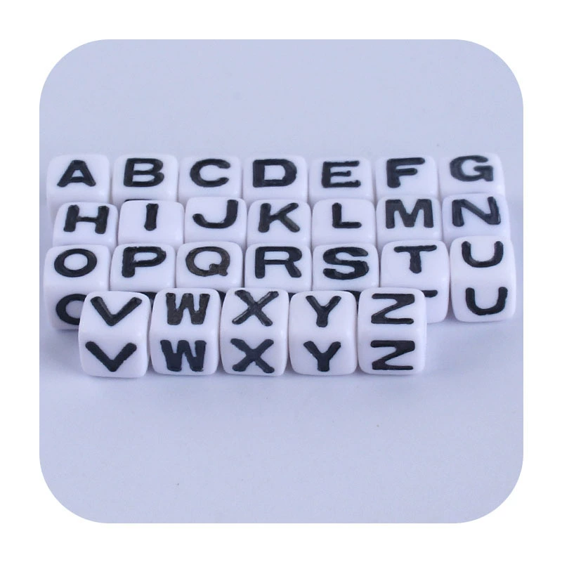7 мм пластиковые бусины с алфавитом 26 Английский алфавит DIY творческое имя ребенка на заказ браслет-цепочка для соски аксессуары