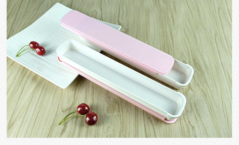 抽拉盒便携餐具盒ABS刀叉勺塑料盒学生上班族公司礼品赠品定制