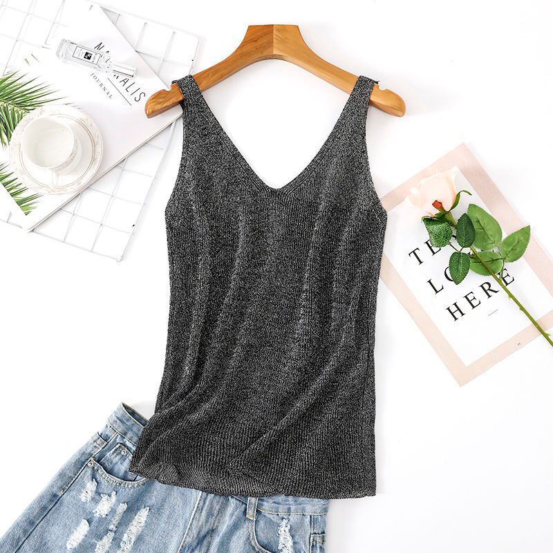 Summer knitted silk vest