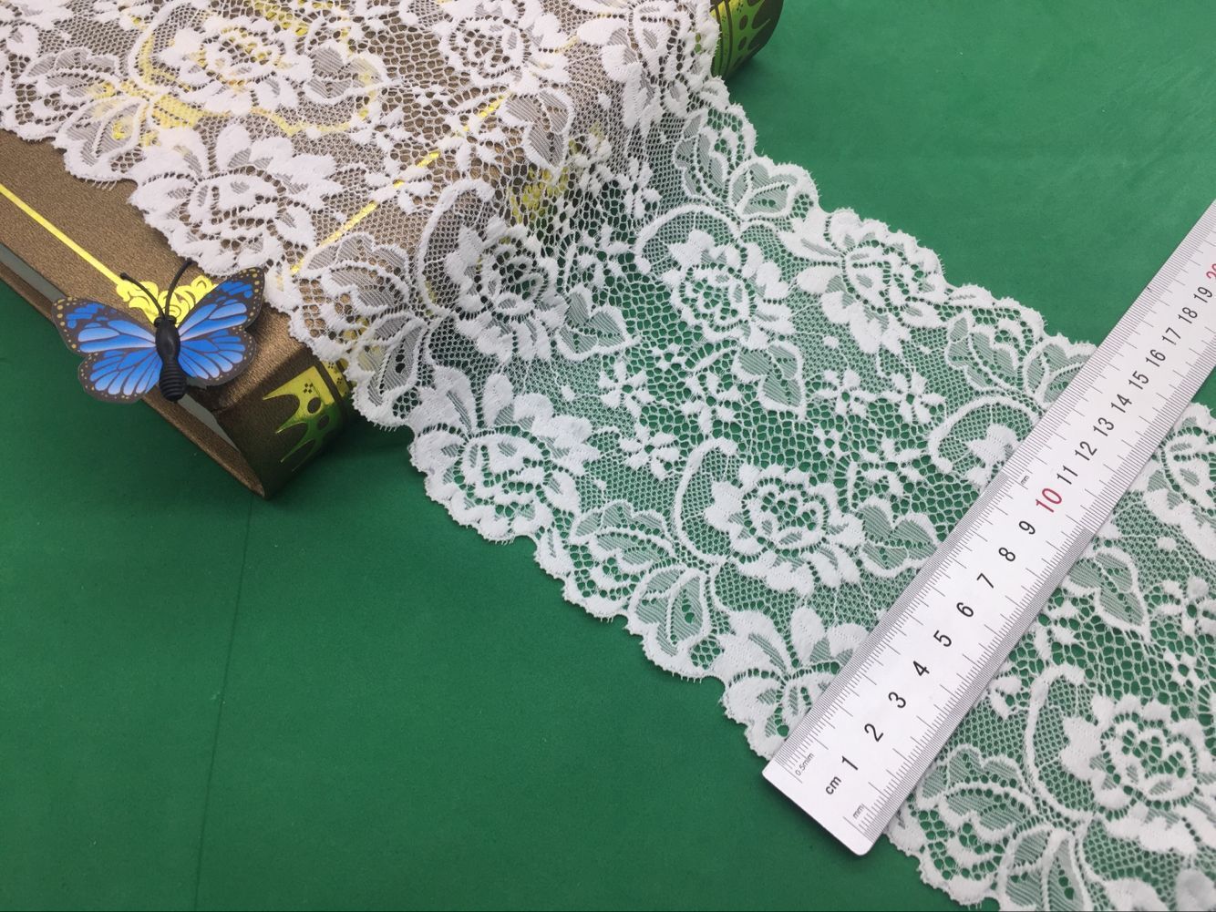 春夏新款弹力花边8078#宽度15CM 女裙内衣辅料蕾丝布料锦氨蕾丝