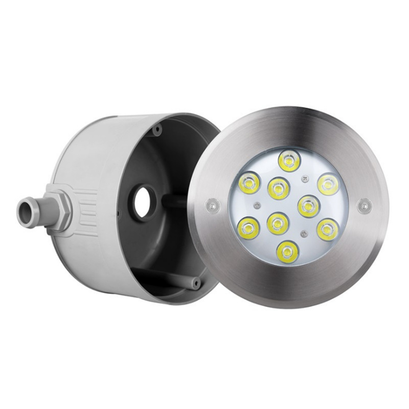 Luz subacuática de la cáscara de acero inoxidable Led luz de la piscina incrustada luz subacuática al aire libre impermeable fabricante de Luz de paisaje resistente a la caída